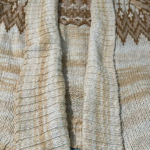 Roamans Womens Plus Size 22/24 Knit Cardigan Sweater Beige & Brown Made In China - Picture 5 of 7